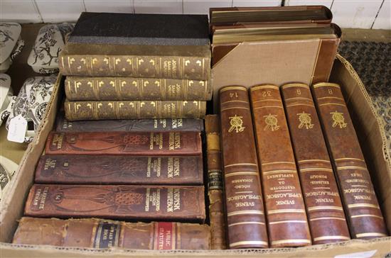 Qty leather bound books